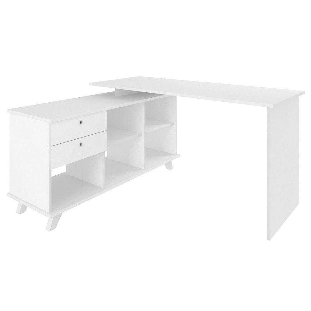 Mesa Escrivaninha Em L Golden E Gaveteiro 3 Gavetas Nil A06 Branco - Mpozenato - 2