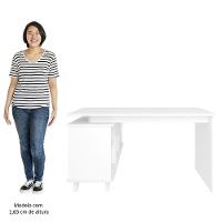 Mesa Escrivaninha Em L Golden E Gaveteiro 3 Gavetas Nil A06 Branco - Mpozenato