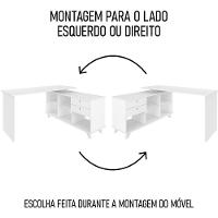 Mesa Escrivaninha Em L Golden E Gaveteiro 3 Gavetas Nil A06 Branco - Mpozenato - 6