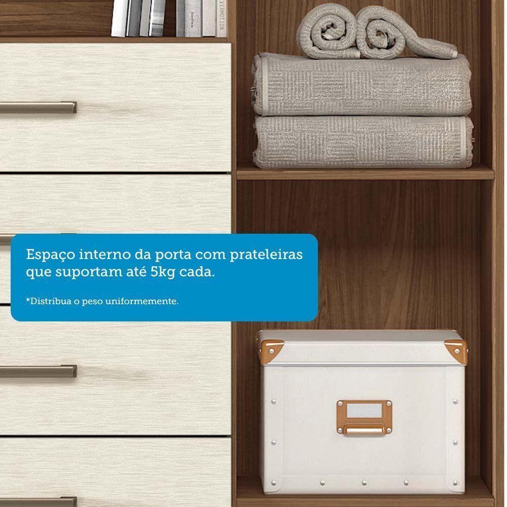 Cômoda Multiuso 1 Porta 6 Gavetas Com Pés Marabá Santos Andirá Jatoba/areia - 2