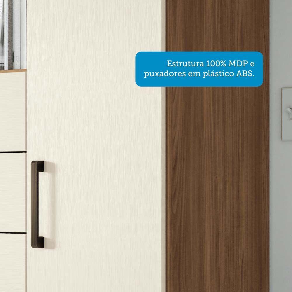 Cômoda Multiuso 1 Porta 6 Gavetas Com Pés Marabá Santos Andirá Jatoba/areia - 5