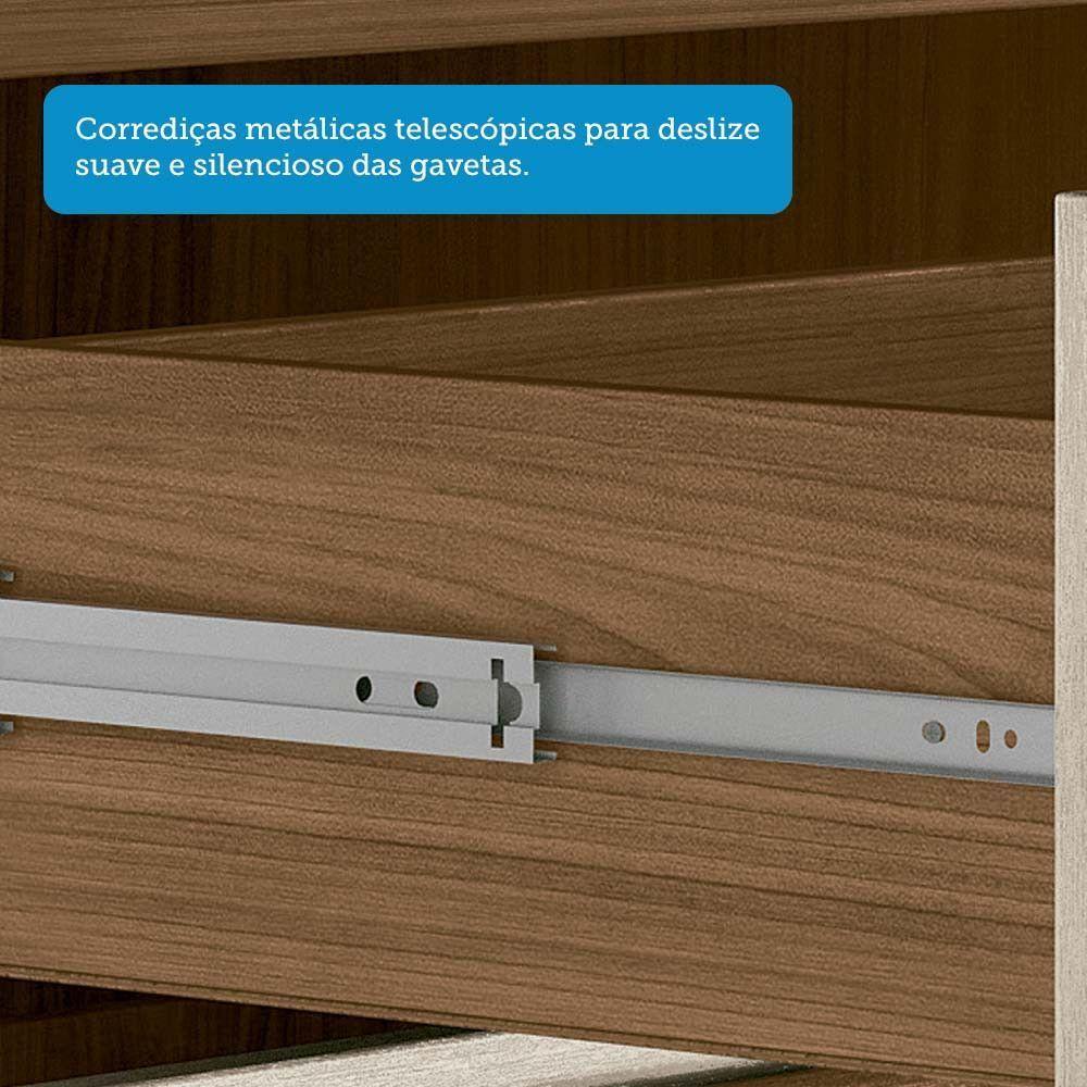 Cômoda Multiuso 1 Porta 6 Gavetas Com Pés Marabá Santos Andirá Jatoba/areia - 8