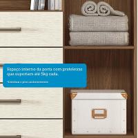 Cômoda Multiuso 1 Porta 6 Gavetas Com Pés Marabá Santos Andirá Jatoba/areia - 2