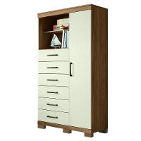 Cômoda Multiuso 1 Porta 6 Gavetas Com Pés Marabá Santos Andirá Jatoba/areia - 6