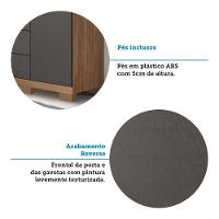 Cômoda Multiuso 1 Porta 6 Gavetas Com Pés Marabá Santos Andirá Jatoba/grafitte - 6