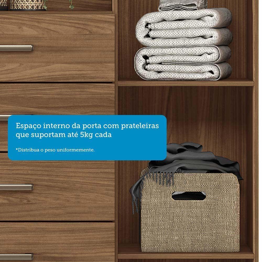 Cômoda Multiuso 1 Porta 6 Gavetas Com Pés Marabá Santos Andirá Jatoba - 4