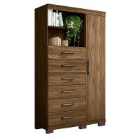 Cômoda Multiuso 1 Porta 6 Gavetas Com Pés Marabá Santos Andirá Jatoba - 6