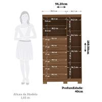 Cômoda Multiuso 1 Porta 6 Gavetas Com Pés Marabá Santos Andirá Jatoba - 8