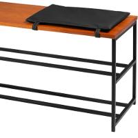 Banco Sapateira Em Aço Preto Com Almofada I19 Mell Dmobiliario Mell - 7