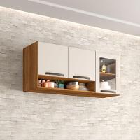 Aéreo 03 Portas Reflecta Valência Branco Salleto Móveis Cinamomo Com Off White - 1