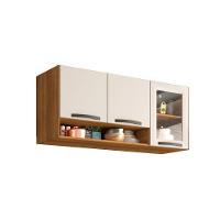 Aéreo 03 Portas Reflecta Valência Branco Salleto Móveis Cinamomo Com Off White - 3