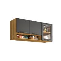 Aéreo 03 Portas Reflecta Valência Branco Salleto Móveis Carvalho Com Grafite - 5