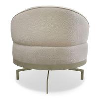 Kit 2 Poltronas Decorativa Andromeda Linho Bouclê Bege Base Giratória De Ferro - Pallazio - 2