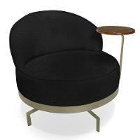 Kit 2 Poltronas Decorativa Andromeda Linho Bouclê Preto Base Giratória De Ferro - Pallazio - 8