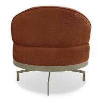 Kit 2 Poltronas Decorativa Andromeda Linho Bouclê Marrom Base Giratória De Ferro - Pallazio - 8