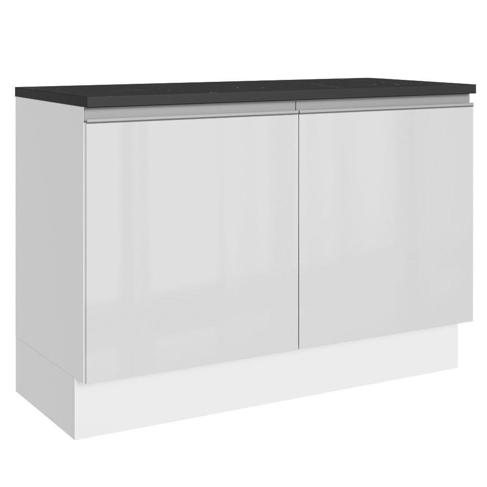 Balcão De Pia Cozinha 100% Mdf 120 Cm 2 Portas Branco Acordes Madesa Branco - 1