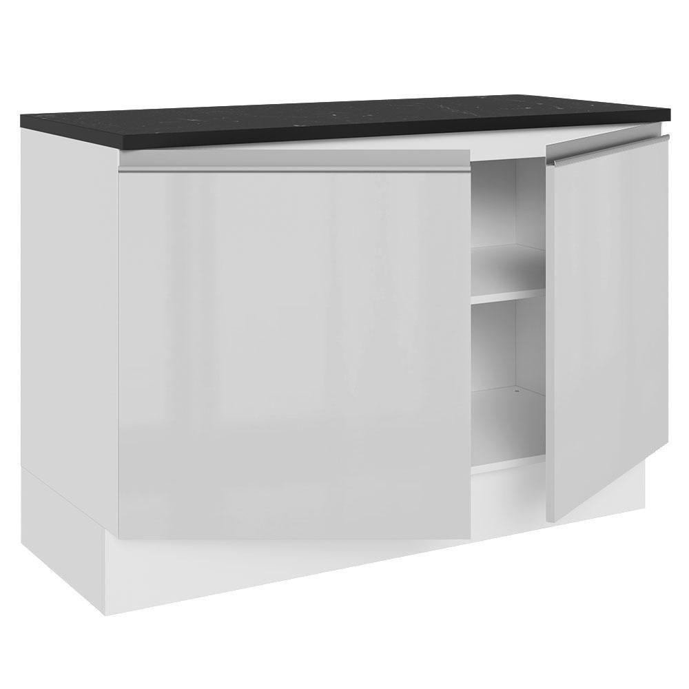 Balcão De Pia Cozinha 100% Mdf 120 Cm 2 Portas Branco Acordes Madesa Branco - 8