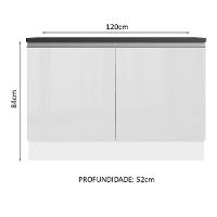 Balcão De Pia Cozinha 100% Mdf 120 Cm 2 Portas Branco Acordes Madesa Branco - 9