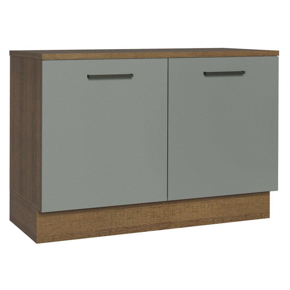 Balcão De Pia Cozinha 2 Portas (com Tampo) Rustic/cinza Agata Madesa Rustic/cinza - 1