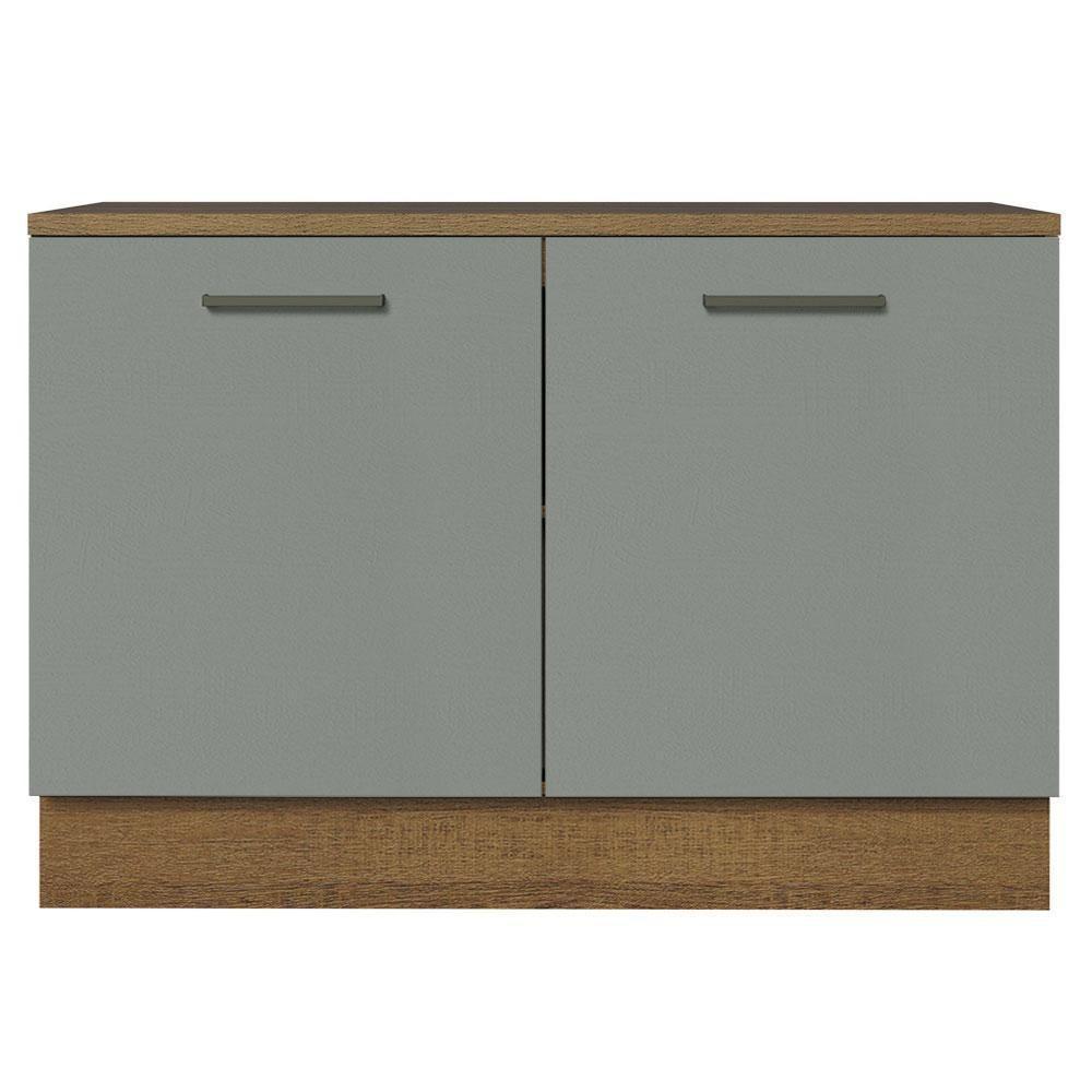 Balcão De Pia Cozinha 2 Portas (com Tampo) Rustic/cinza Agata Madesa Rustic/cinza - 4