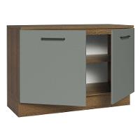 Balcão De Pia Cozinha 2 Portas (com Tampo) Rustic/cinza Agata Madesa Rustic/cinza - 9