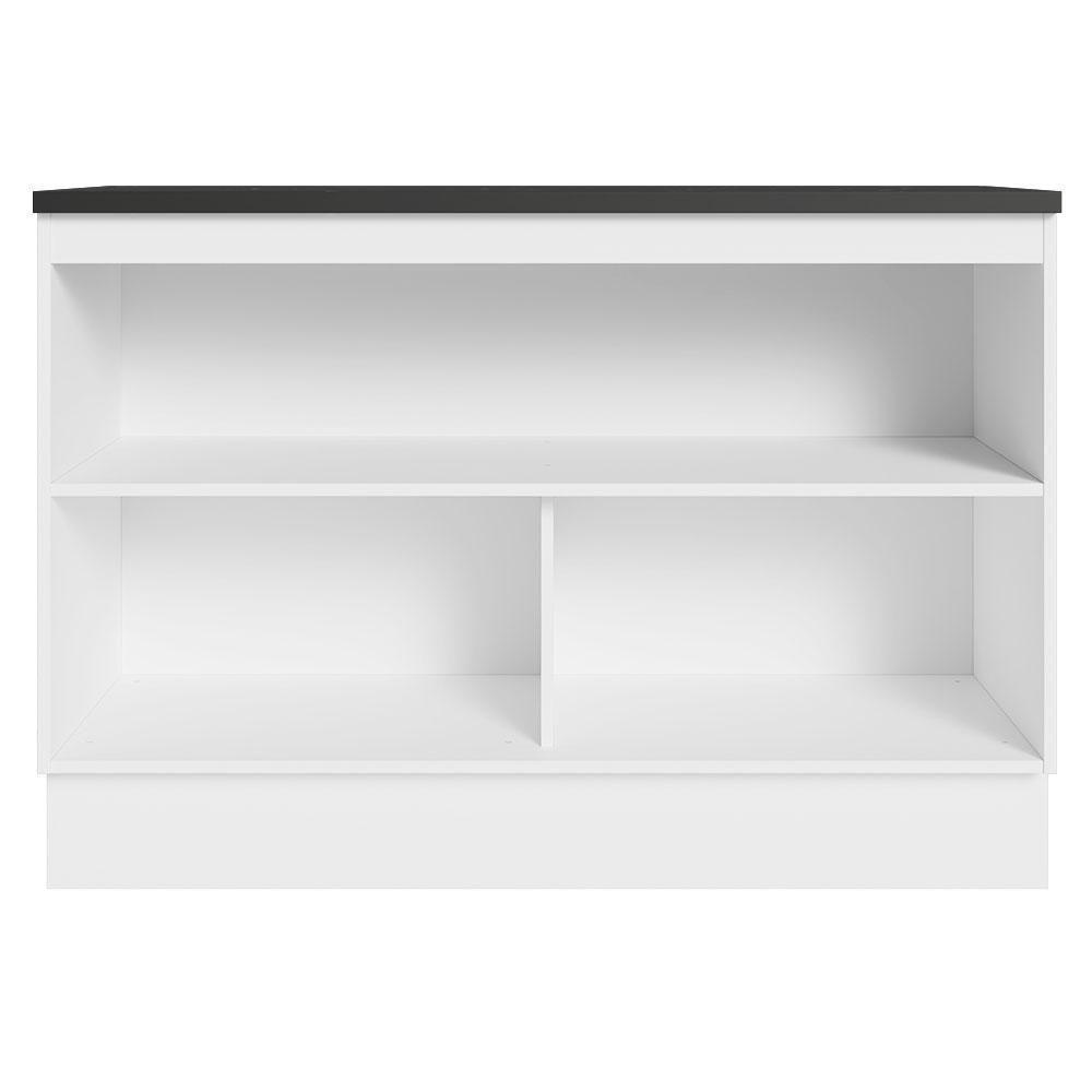 Balcão De Pia Cozinha 100% Mdf 120 Cm 2 Portas Branco/preto Acordes Madesa Branco/preto - 9