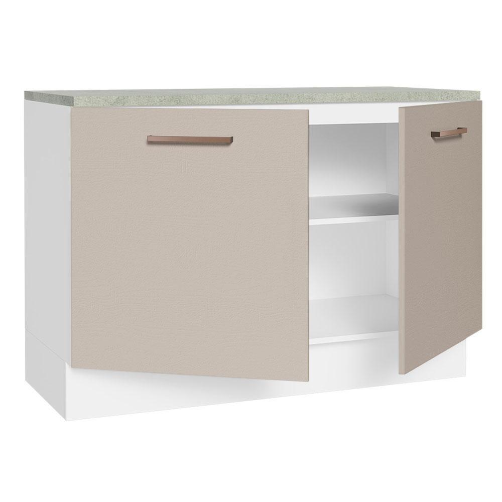 Balcão De Pia Cozinha 2 Portas (com Tampo) Branco/crema Agata Madesa Branco/crema - 4