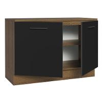 Balcão De Pia Cozinha 2 Portas (com Tampo) Rustic/preto Agata Madesa Rustic/preto - 6