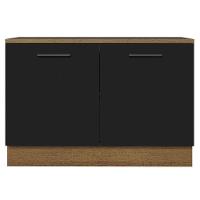Balcão De Pia Cozinha 2 Portas (com Tampo) Rustic/preto Agata Madesa Rustic/preto - 7