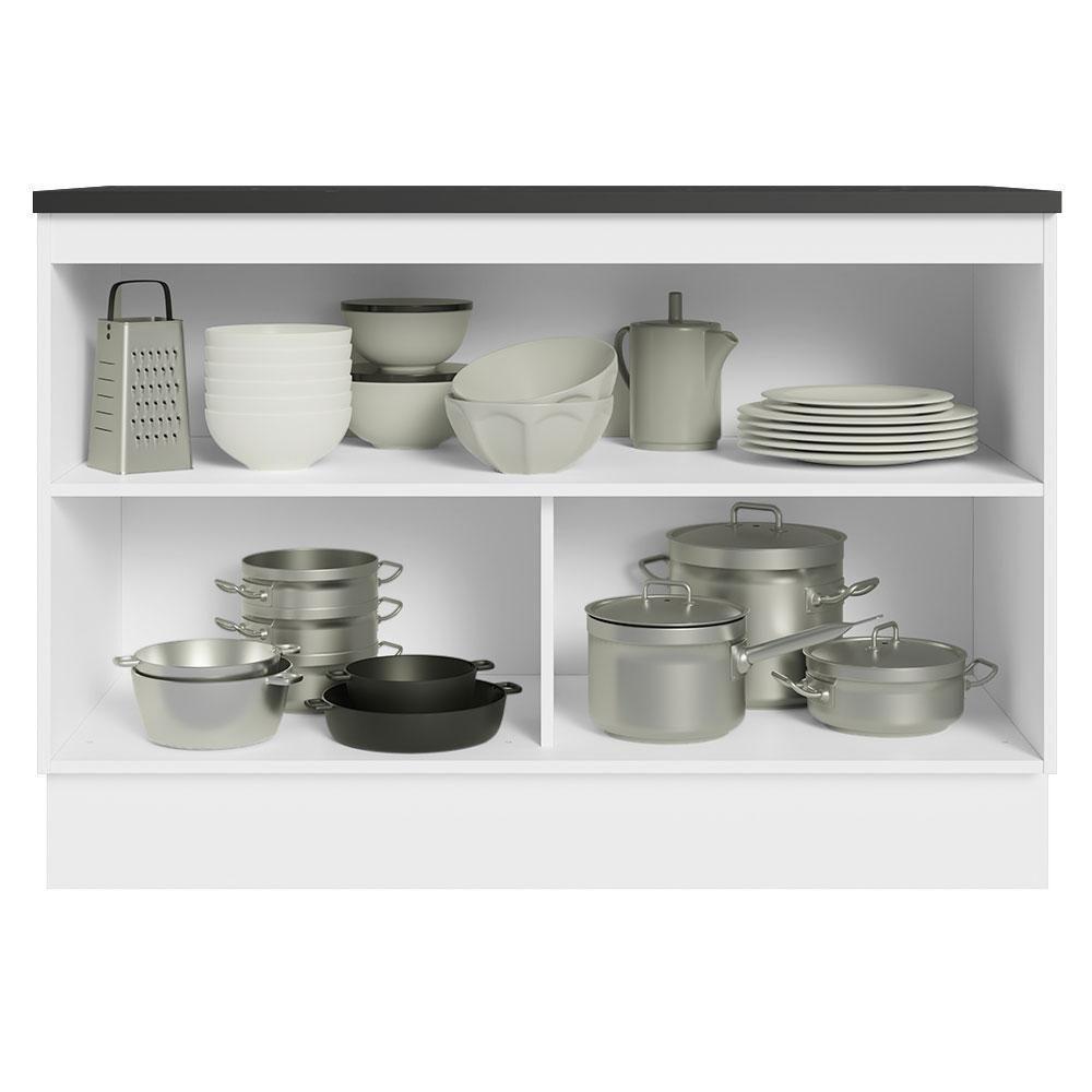 Balcão De Pia Cozinha 100% Mdf 120 Cm 2 Portas Branco/rustic Acordes Madesa Branco/rustic - 7