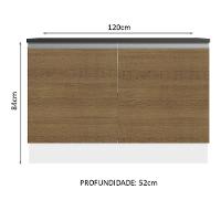 Balcão De Pia Cozinha 100% Mdf 120 Cm 2 Portas Branco/rustic Acordes Madesa Branco/rustic - 2