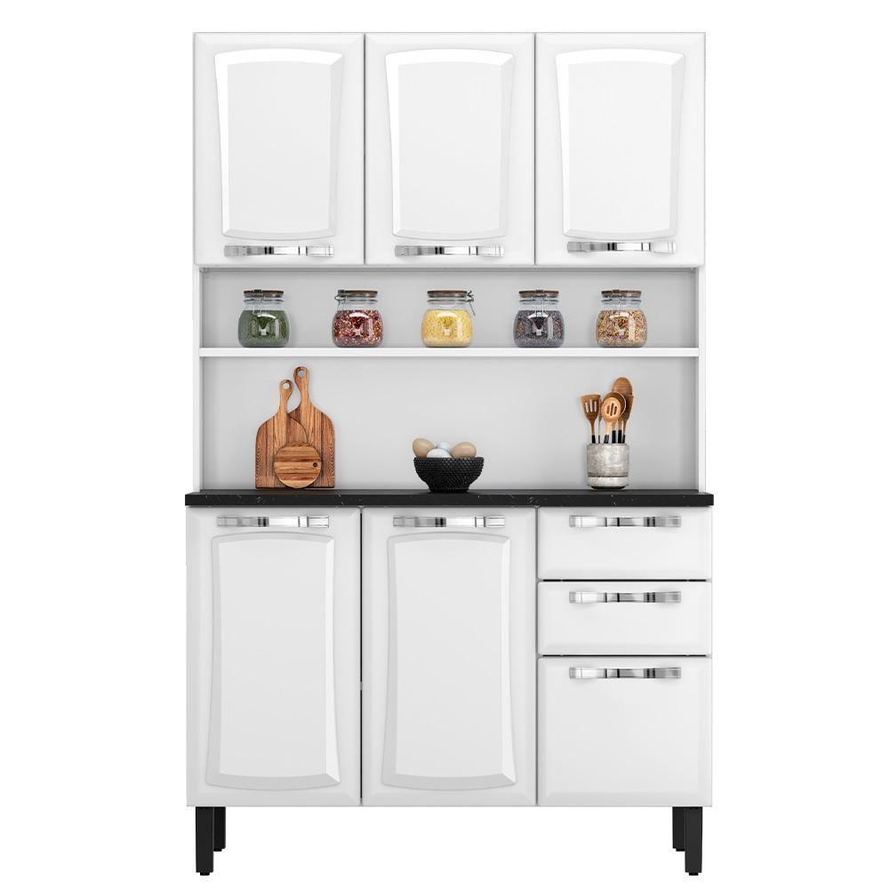 Armário De Cozinha Aço Compacto 6 Portas 2 Gavetas Itatiaia Pratika Branco - 1