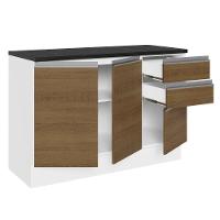 Balcão De Pia Cozinha 100% Mdf 120 Cm 3 Portas E 2 Gavetas Branco/rustic Acordes Madesa Branco/rustic - 6