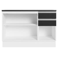 Balcão De Pia Cozinha 100% Mdf 120 Cm 3 Portas E 2 Gavetas Branco/preto Acordes Madesa Branco/preto - 10