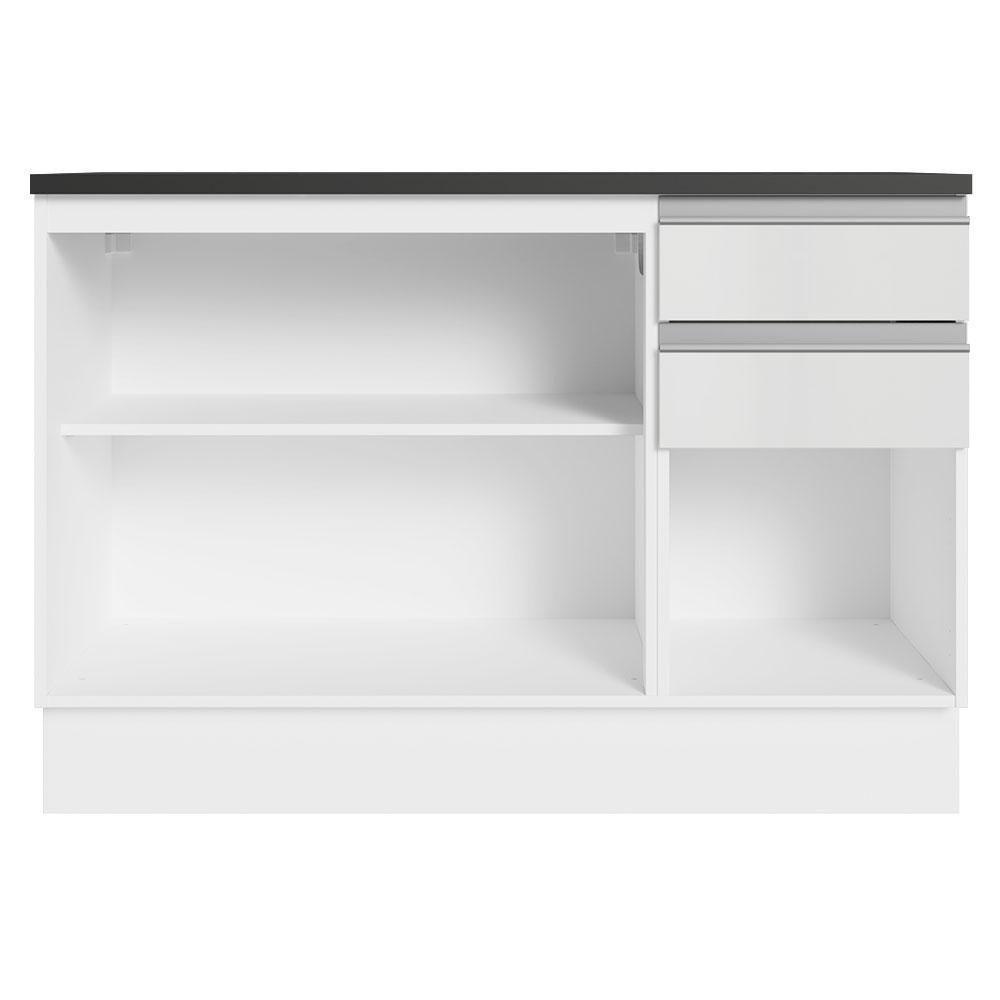 Balcão De Pia Cozinha 100% Mdf 120 Cm 3 Portas E 2 Gavetas Branco Acordes Madesa Branco - 10
