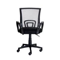 Cadeira De Escritório Basic Diretor Estofado Tela Mesh Base Giratória Preta Altura Ajustável