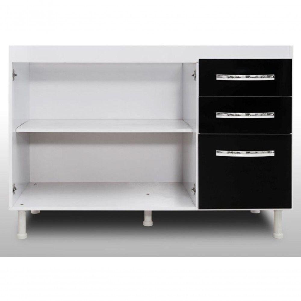 Balcão Gabinete De Pia Sem Tampo 120cm Nathan 2 Portas Rústico - Ssx Multicoisas Cor Marrom - 4