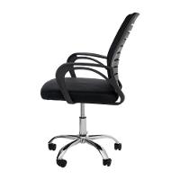 Cadeira De Escritório Tela Mesh Zebrada Base Giratória Cromada Altura Ajustável Preta - 3