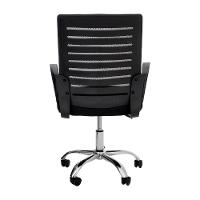 Cadeira De Escritório Tela Mesh Zebrada Base Giratória Cromada Altura Ajustável Preta - 5