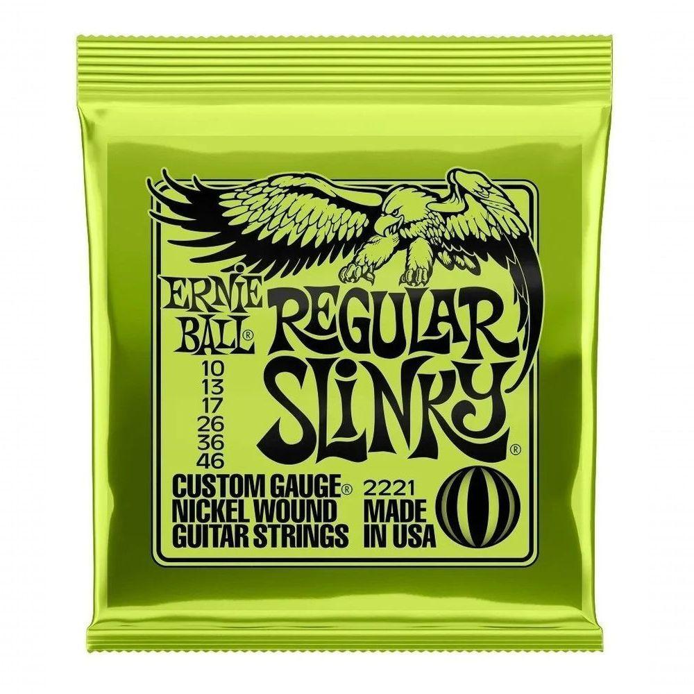 Encordoamento 010"-046" P-guitarra Regular Slink Niquel Ernie Ball P02221 - 1