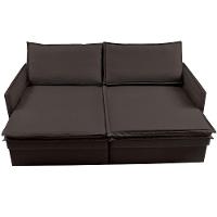 Sofá Sem Caixa Retrátil Baú 1,55m Lounge Linho Marrom Cama Inbox - 7