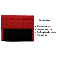 Cabeceira Cama Box Queen 160 Cm Bianca Suede Vermelho - 5