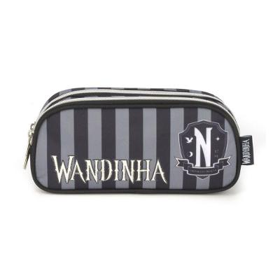 Estojo Escolar 2 Divisórias Wandinha - Luxcel - Preto