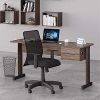 Jogo Cadeira Inclinável E Mesa Com Gaveteiro Affara Preto - 2