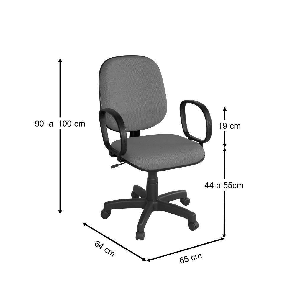 Cadeira Giratória Com Braço Diretor Cinza - 2