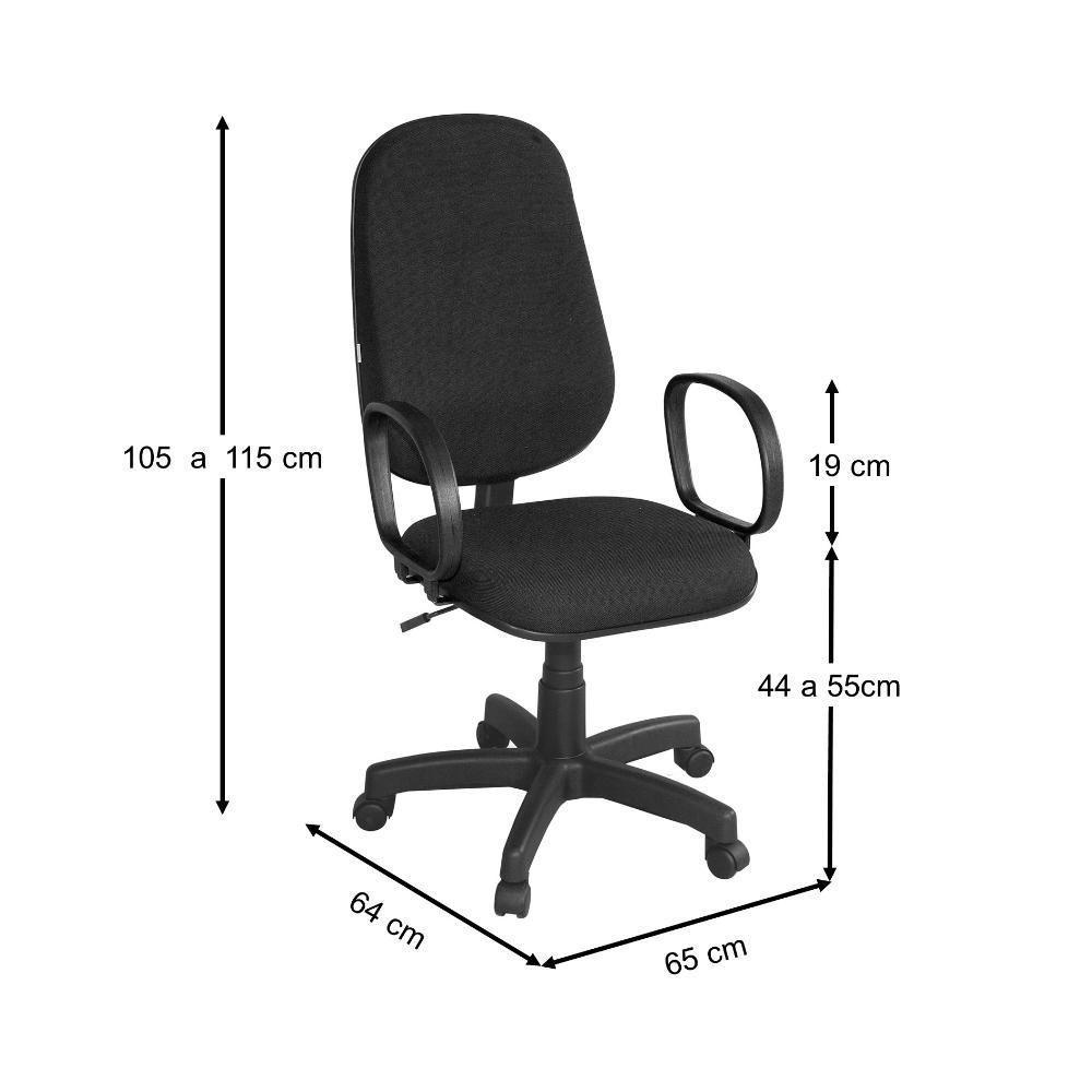 Cadeira Giratória Com Braço Presidente Preta - 2