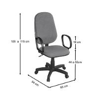 Cadeira Giratória Com Braço Presidente Cinza - 2