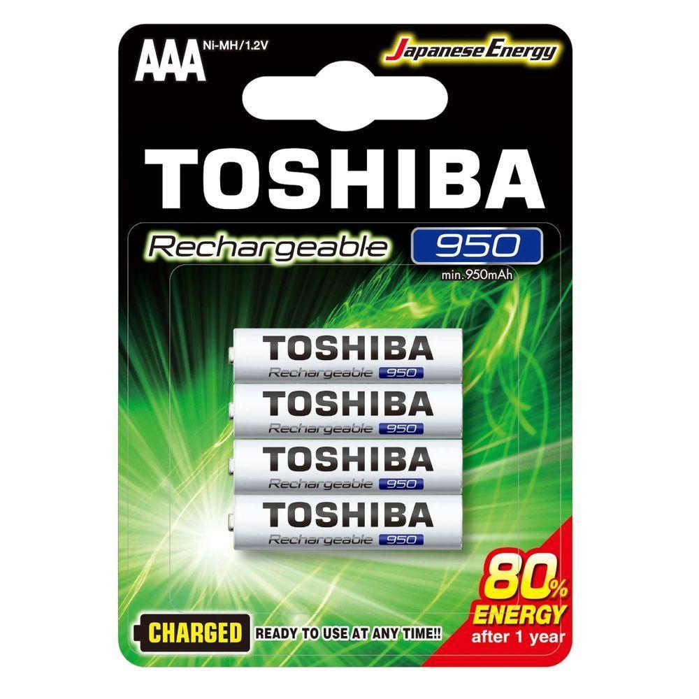 Pilha Recarregável Aaa 950mah Toshiba 4 Unidades - 1
