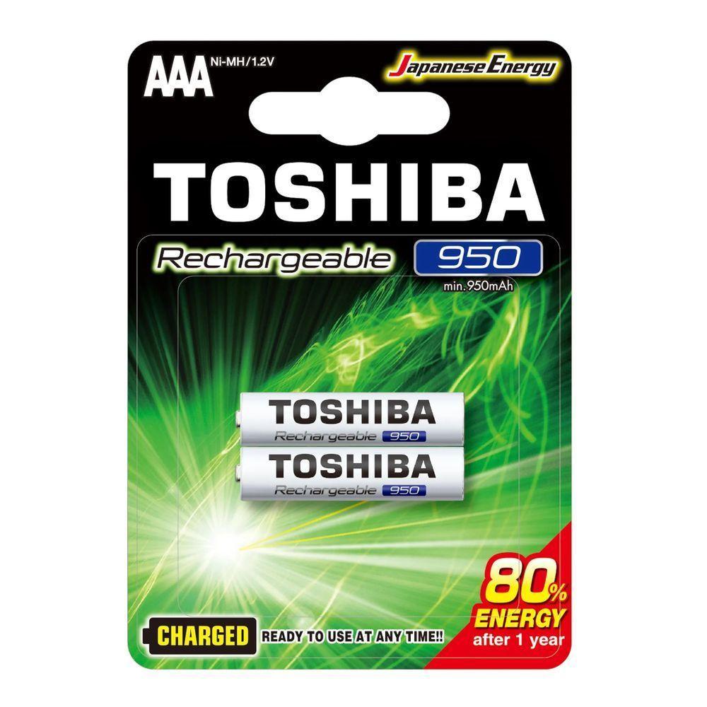 Pilha Recarregável Aaa 950mah Toshiba 2 Unidades - 1