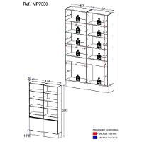 Armário/estante Escritório 2 Portas Multimóveis Mp7000 Preto/branco Preto/branco - 3